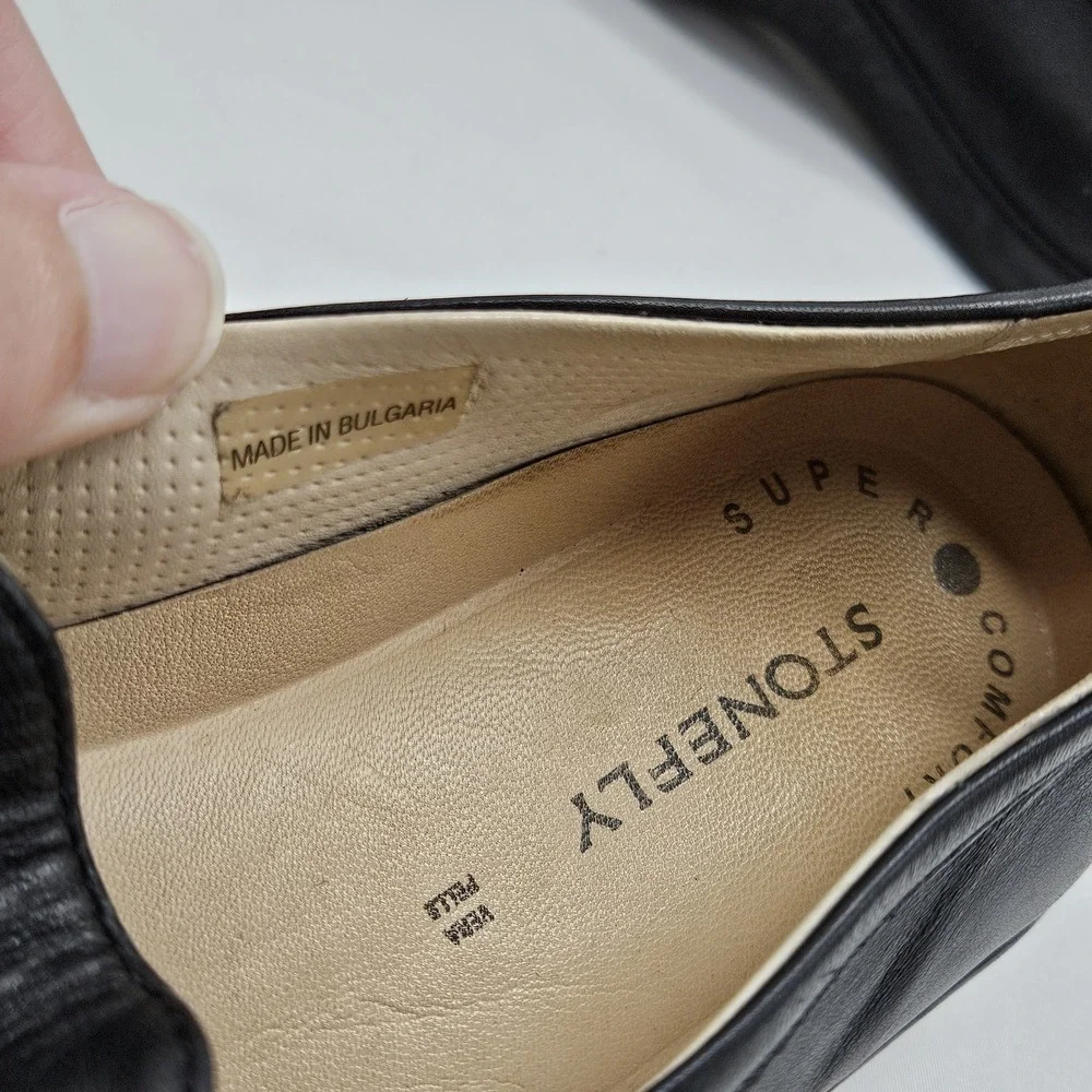 Stonefly Womens Shoes Size 39 US 8 Comfort Slip On Loafers Leather‎ Black